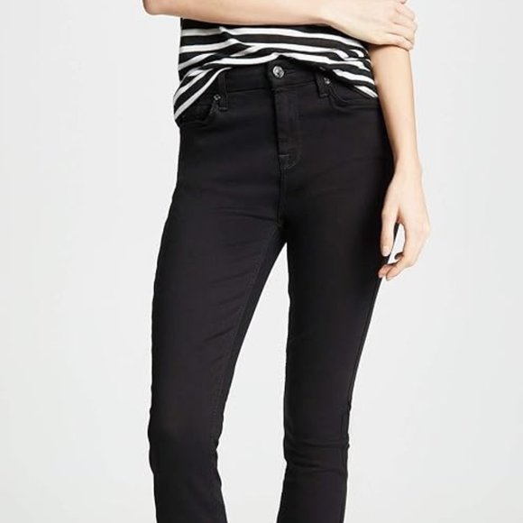 7 For All Mankind Denim - 7 For All Mankind The High Waist Skinny Black Denim Jean